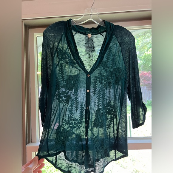 VGUC sheer embroidered top from Anthropologie - Picture 1 of 6